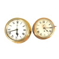 Lot 78 - Small brass cased ships wall clock, diameter 18cm