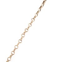 Lot 274 - A rose metal bracelet made from an albert watch chain, alternating circular and crimped links with a milled finish