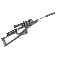 Lot 126 - A Crosman AS2250 Ratcatcher CO2 Air Rifle, .22 calibre, with sight and silencer, in Ratcatcher padded case bag.