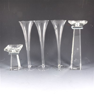 Lot 58 - Eight glass trumpet-shaped flutes, ...
