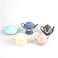 Lot 2 - Seven assorted Wedgwood Jasperware teapots.