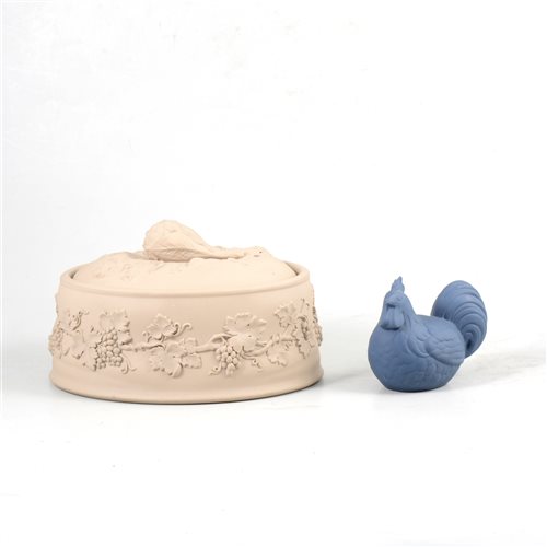 Lot 43 - A Wedgwood game pie dish and a model of a rooster.