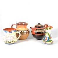 Lot 37 - Two boxes of Torquay ware and other slipware pottery