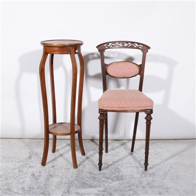 Lot 286 - Victorian stained walnut correction chair, fretted cresting, ...