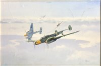Lot 256 - John Dimond "Knights Errant", signed oil on canvas, ...