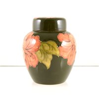 Lot 533 - A Moorcroft Pottery ginger jar and cover, 'Hibiscus' design.