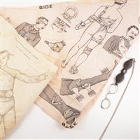 Lot 83 - Three early 20th Century triangular bandages, a "Sanoid", with illustrations of bandages in use, by C.G. and Co., for the Red Cross, England, 1895-1905, registered number 12576