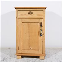 Lot 277 - Stripped pine pedestal cupboard, ...