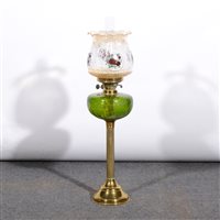 Lot 74 - Edwardian brass oil lamp, ...