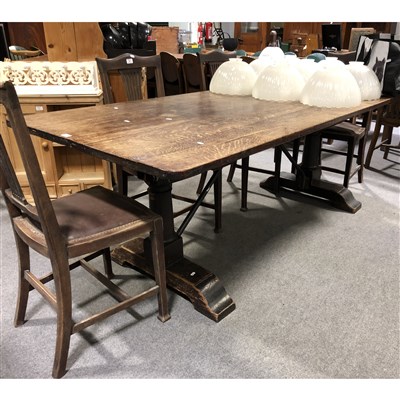 Lot 289 - Oak refectory table, ...