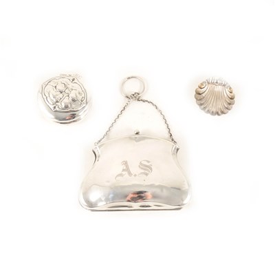 Lot 150 - Silver cocktail purse, leather lined, T H Hazlewood & Co, Birmingham 1917