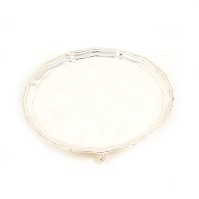 Lot 131 - Modern silver waiter, Barker Ellis Silver Co, Birmingham 1990