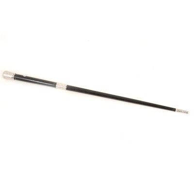Lot 146 - Ebony and silver-mounted baton, Ebenezer Newman & Co, London 1902
