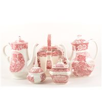 Lot 41 - Collection of Masons red printed tableware, Vista pattern, ...