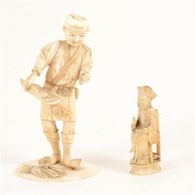 Lot 128 - Japanese sectional ivory okimono, Meiji