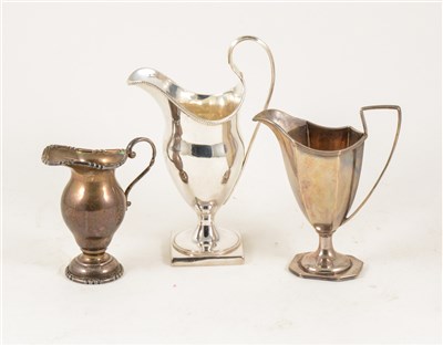 Lot 162 - George III silver helmet-shape cream jug, marks rubbed probably Charles Chesterman II, 1780s