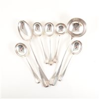 Lot 89 - AMENDMENT (canteen is not boxed) Victorian electroplated part set, Atkin Bros, Sheffield, Hanovarian pattern