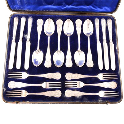 Lot 98 - Victorian silver Diamond Jubilee commemorative dessert service, London 1896