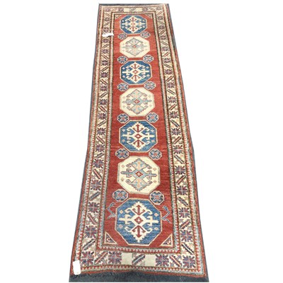 Lot 347 - Turkish Caucasian pattern runner, ...