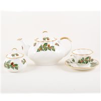 Lot 42 - Rosina China Company half teaset, Yule Tide, Spode Christmas tree cake stand and other Christmas themed tablewares, (a large collection).