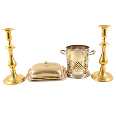 Lot 115 - An oval brass gallery tray, 46cm; ...