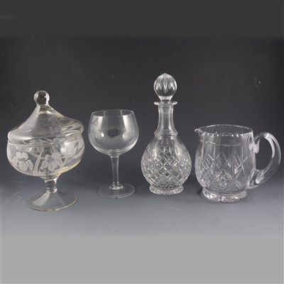Lot 80 - Lead crystal pear-shape decanter, 28cm; ...