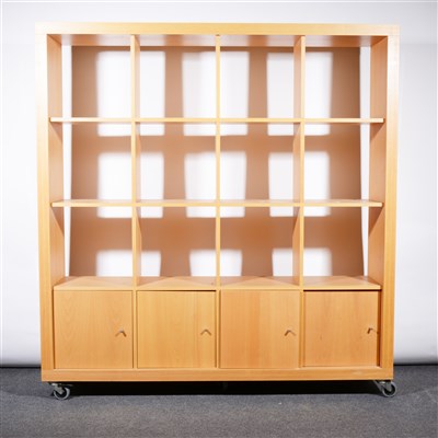 Lot 364 - Contemporary light beech open bookcase, ...