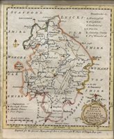 Lot 240 - Emanuel Bowen, Warwickshire, a small hand coloured county map