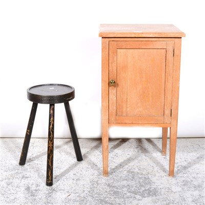 Lot 266 - Oak bedside cupboard, panelled door, ...