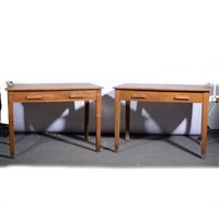 Lot 306 - Pair of oak office side tables, ...