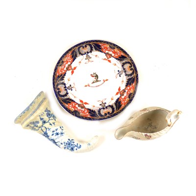 Lot 47 - First Period Worcester Cos lettuce leaf sauceboat, circa.1760, ...
