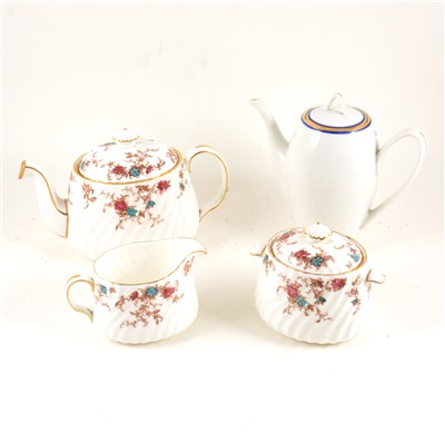 Lot 60 - Minton bone china part teaset, Ancestral pattern, and a Carlsbad coffee set.