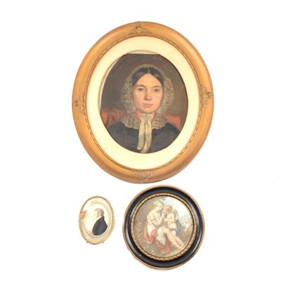 Lot 109 - Victorian School, portrait of a lady, shoulders length, ...