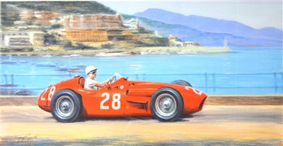 Lot 325 - After Tony Smith, Monaco Grand Prix 1956, signed, and signed by Stirling Moss, ...