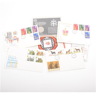 Lot 106 - Small selection of stamps, first day covers and commemorative coins.
