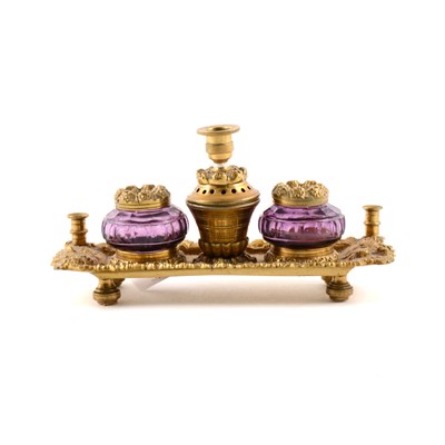 Lot 147 - French gilt metal desk stand