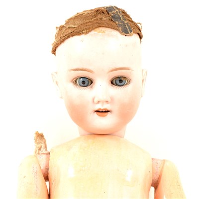 Lot 356 - Simon and Halbig bisque head doll, with sleeping eyes, open mouth, body needs re-stringing.
