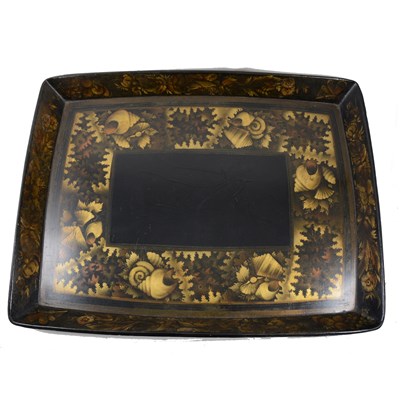 Lot 187 - Regency papier mache  rectangular tray