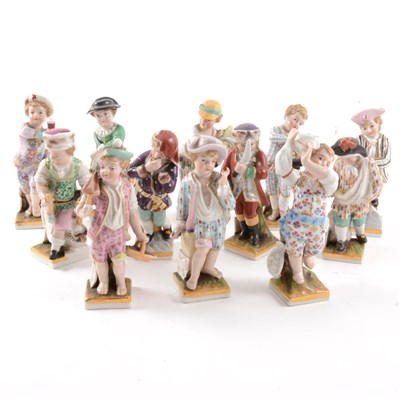 Lot 42 - A set of Dresden figures, Months of the Year, 20th century