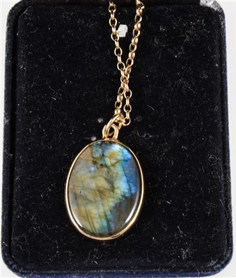 Lot 229 - A labradorite pendant and chain