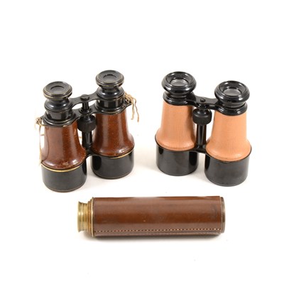 Lot 113 - Brass telescope, BC & Co. Britannic, in a leather case, ...