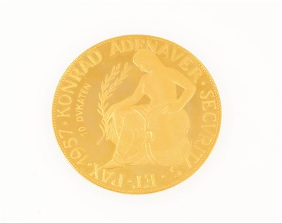 Lot 302 - Coin - 10 Dukaten Konrad Adenaver Securitas Secvritas et Pax 1957