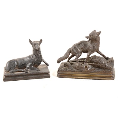 Lot 175 - After Alfred Dubacand, Raynard The Fox, bronze animalia, ...