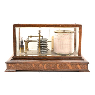 Lot 132 - An oak cased and glazed barograph, ...