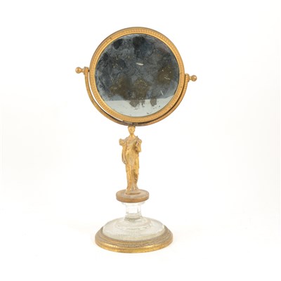 Lot 164 - Empire style gilt metal table mirror, ...