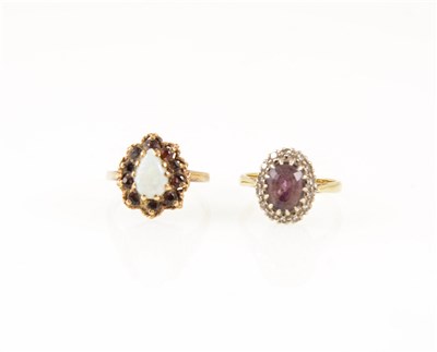 Lot 262 - Two gemset dress rings