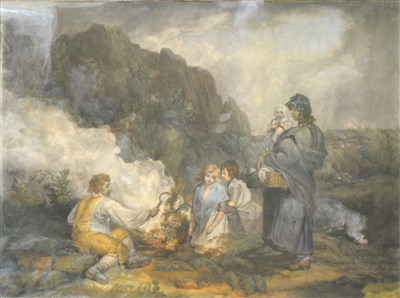 Lot 272 - After George Morland, Gypsy Camp, colour print