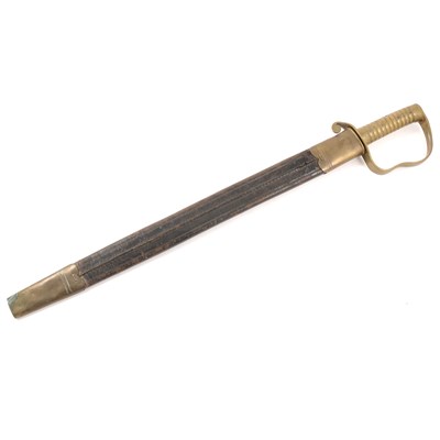 Lot 122 - 19th Century British Pioneers sword, brass hilt and grip, saw-back blade, by Wilkinson