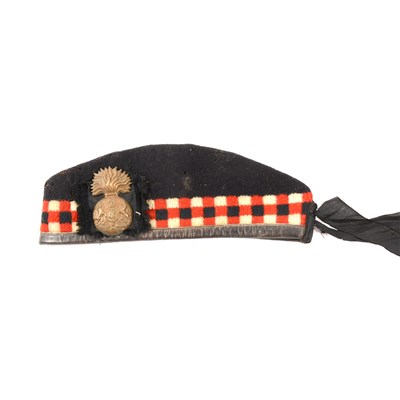 Lot 126 - WWI Glengarry cap, with 'Royal Scots Fusiliers' brass badge.