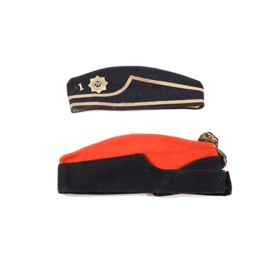 Lot 127 - WWII Royal Naval sidecap, together with five cloth badges and a Boys Brigade cap.